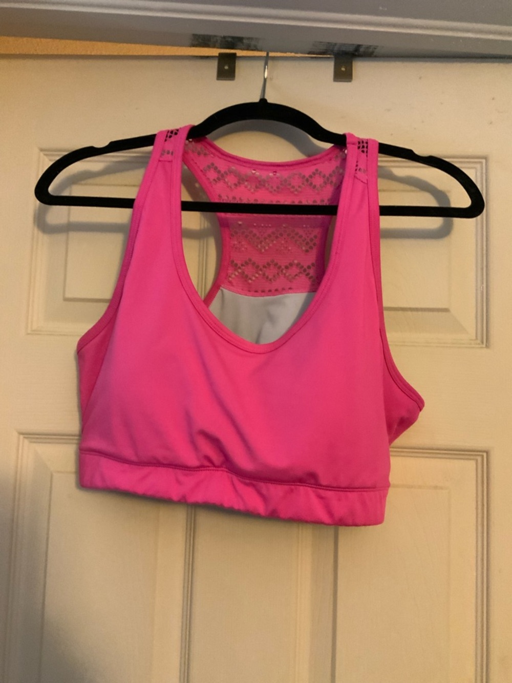 ZYIA Vibrant Hot Pink Lace-Back Sports Bra
